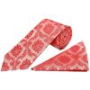 Coral Pink Paisley Classic Men's Tie and Pocket Square Set