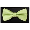 Plain Light Sage Handmade Mens Bow Tie and Pocket Square Set