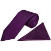 Purple Silk Twill Silk Classic Mens Tie and Pocket Square Set