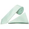Mint Green Diamond Neat Skinny Boys Tie and Pocket Square Set