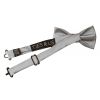 Pre Tied Silver Boys Bow Tie Age 18 Months-3 Years