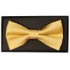 Plain Caramel Satin Silk Mens Bow Tie