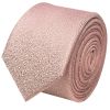 Plain Rose Gold Textured Silk Skinny Men's Tie and Pocket Square Set