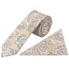 Champagne and Blue Paisley Skinny Men's Tie and Pocket Square Set