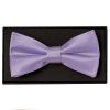 Plain Lilac Hand Made Mens Bow Tie and Pocket Square Set