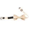 Pre Tied Caramel Floral Boys Bow Tie Age 8-11