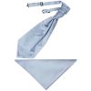 Plain Dusty Blue Satin Men's Cravat and Pocket Square Set