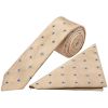 Gold Petal Skinny Men's Tie and Pocket Square Set