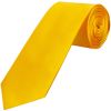 Plain Bright Yellow Satin Classic Men's Tie and Pocket Square Set