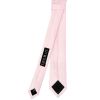 Plain Blush Pink Satin Skinny Men's Tie and Pocket Square Set