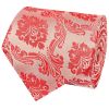 Coral Pink Paisley Classic Men's Tie and Pocket Square Set