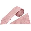 Rose Gold Textured Skinny Tie and Pocket Square Set