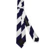 Navy and White Striped Skinny Boys Football Tie