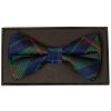 Green and Blue Tartan Silk Mens Bow Tie