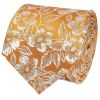 Mens Gold Floral Silk Classic Tie and Pocket Square
