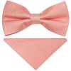 Pre Tied Pink Textured Silk Boys Bow Tie and Pocket Square Set