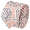 Pink and Blue Paisley Skinny Men's Tie