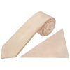 Plain Nude Satin Boys Tie and Pocket Square Set