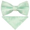 Pre Tied Mint Paisley Boys Bow Tie and Pocket Square Set