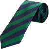 Navy and Green Striped Classic Men's Tie and Pocket Square Set