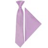 Pre Tied Lilac Satin Boys Tie and Pocket Square Set Age 4-7