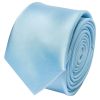 Plain Sky Blue Satin Skinny Men's Tie