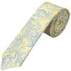 Yellow and Blue Paisley Skinny Men's Tie