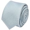 Plain Steel Blue Silk Skinny Boys Tie