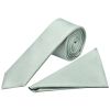 Plain Duck Egg Silk Skinny Boys Tie and Pocket Square Set