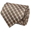 Brown Check Silk Mens Classic Tie and Pocket Square Set