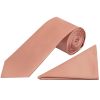 Rose Quartz Satin Classic Men's Tie and Pocket Square Set