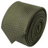 Olive Green Textured Skinny Tie 