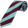 Claret and Blue Striped Hand Made Classic Men's Football Tie and Pocket Square Set