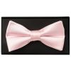 Plain Baby Pink Satin Mens Bow Tie