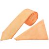 Plain Peach Satin Boys Tie and Pocket Square Set