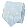 Light Blue Large White Spot Skinny Men's Tie and Pocket Square Set