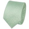 Plain Green Textured Silk Skinny Men's Tie and Pocket Square Set