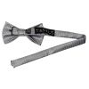 Handmade Silver And White Polka Dot Mens Bow Tie