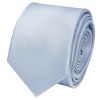 Plain Dusty Blue Boys Satin Skinny Tie and Pocket Square