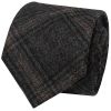 Dark Grey Check Tweed Classic Men's Tie