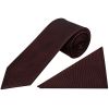 Burgundy Silk Twill Classic Mens Tie and Pocket Square Set