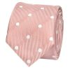 Rose Gold Large White Spot Skinny Men's Tie and Pocket Square Set