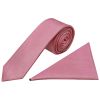 Plain Dusty Pink Silk Skinny Boys Tie and Pocket Square Set