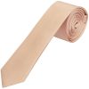 Plain Light Peach Satin Silk Skinny Men's Tie