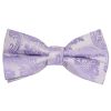 Pre Tied Lilac Paisley Boys Bow Tie and Pocket Square Set