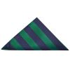 Navy and Green Striped Pocket Square