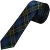 Blue and Green Tartan Silk Skinny Men's Tie