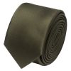 Plain Leaf Green Boys Satin Skinny Tie