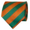 Orange and Green Striped Classic Men's Tie