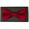 Plain Red Wine Satin Silk Mens Bow Tie
